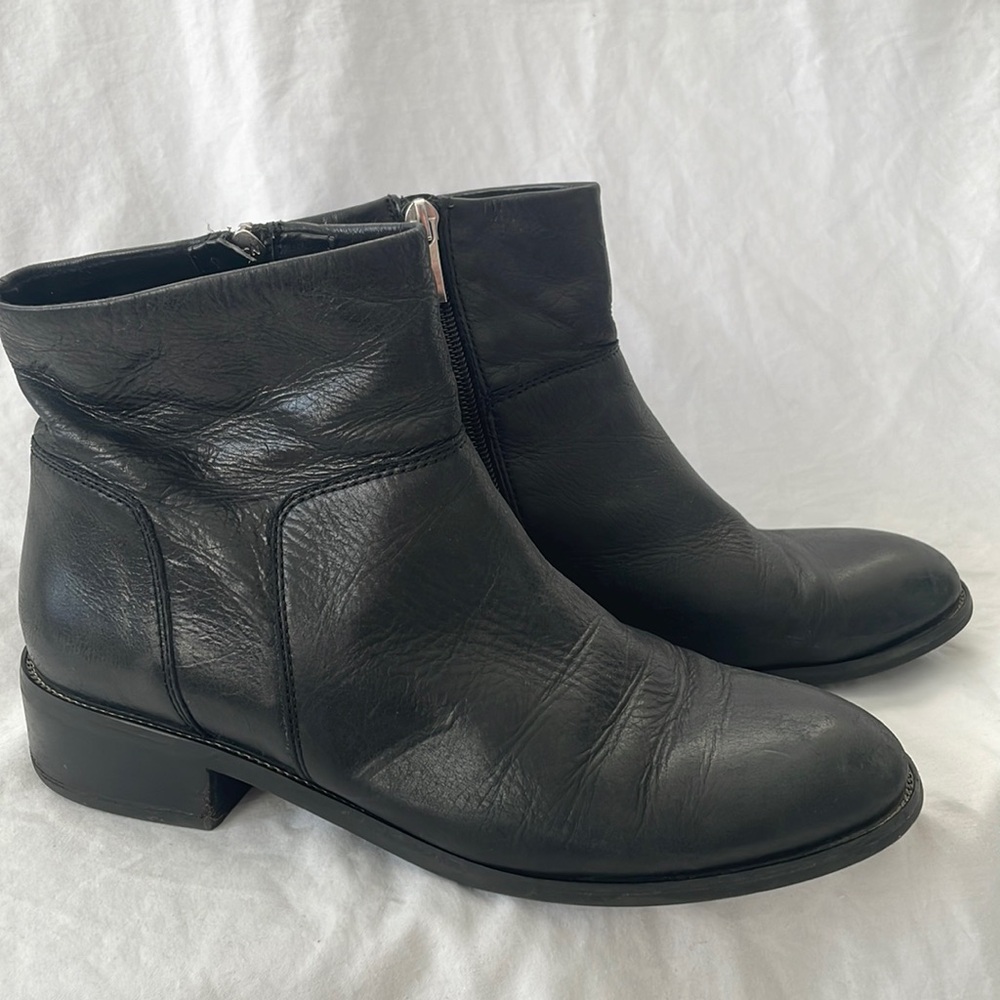 Black leather boots